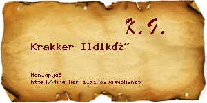 Krakker Ildikó névjegykártya